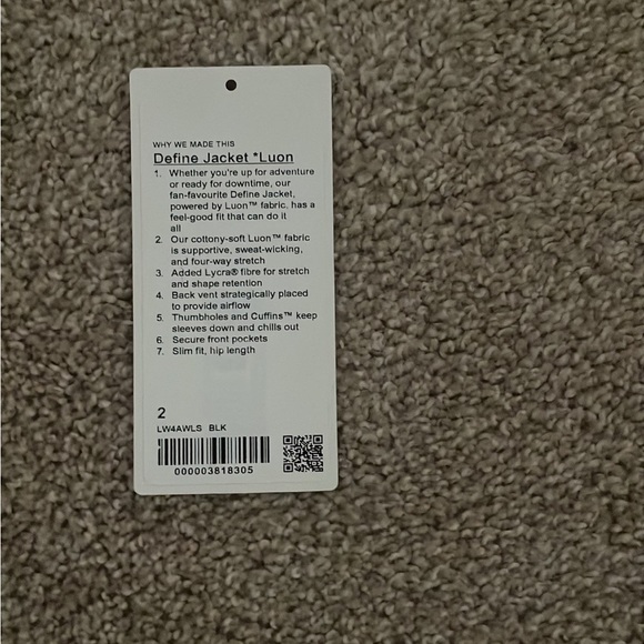 Black define jacket- (hair tie isn't attached) - Picture 3 of 3